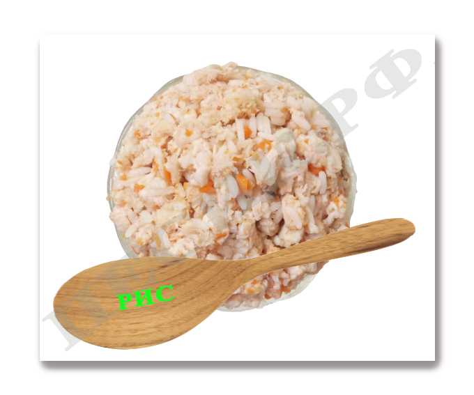 Каша № 8 (рубец очищенный говяжий, кабачок и морковь)